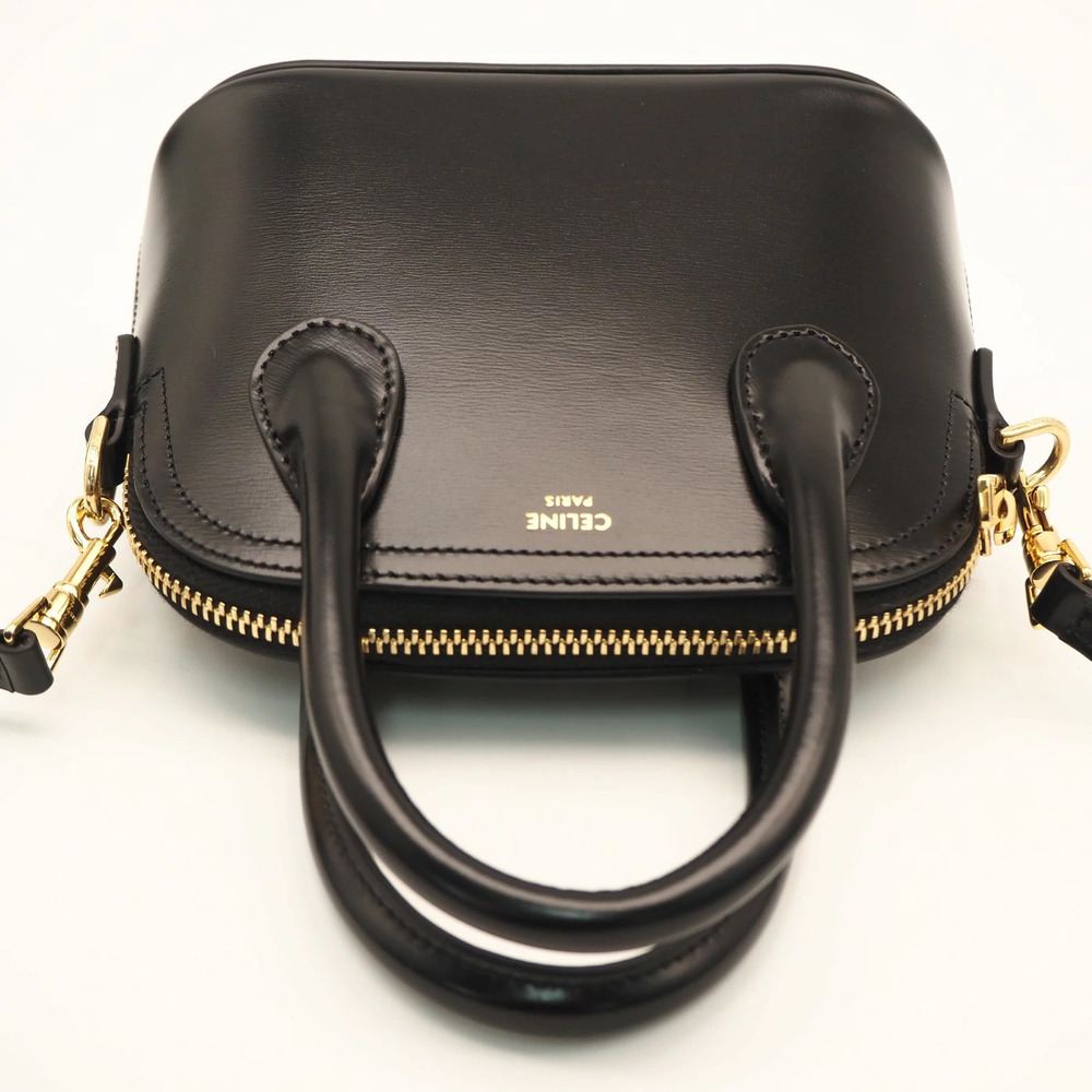 Celine Onorin Calf Leather Lambskin Shoulder Bag Black - Picture 8 of 16